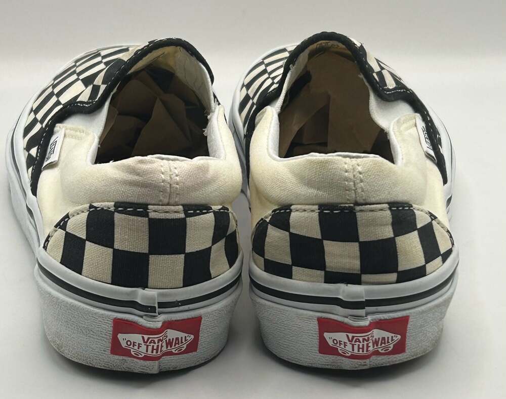 Vans Classic Slip-On Checkerboard Black/White Shoes Men's 5.5 Women's 7 - Picture 3 of 7